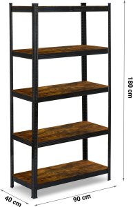 Regał metalowy magazynowy 180 x 90 x 40 cm Humberg HR-852 czarny 4