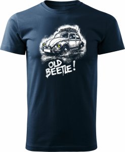 Koszulka VW Beetle garbus z samochodem garbusem męska granatowa REGULAR XL 1