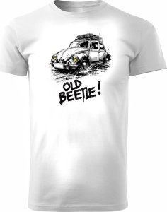 Koszulka VW Beetle garbus z samochodem garbusem męska biała REGULAR XL 1