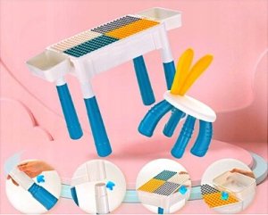 LeanToys Klocki konstrukcyjne 197 elementÃ³w + stolik i krzeseÅko 12