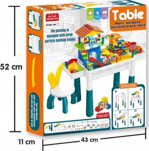 LeanToys Klocki konstrukcyjne 197 elementÃ³w + stolik i krzeseÅko 5