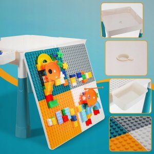 LeanToys Klocki konstrukcyjne 197 elementÃ³w + stolik i krzeseÅko 10
