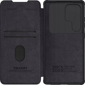Etui Nillkin Qin Pro na Samsung Galaxy S25 Ultra z klapką i osłoną aparatu - czarne 6