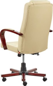 Fotel biurowy DIAMOND Z masażem Skóra naturalna Kremowy 4