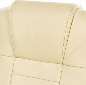 Fotel biurowy DIAMOND Z masażem Skóra naturalna Kremowy 5