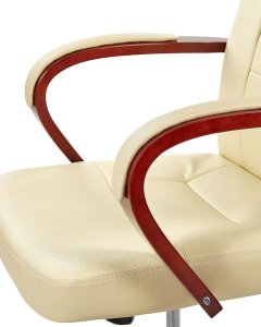 Fotel biurowy DIAMOND Z masażem Skóra naturalna Kremowy 6