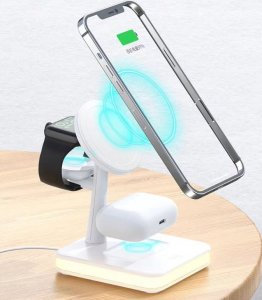 Ładowarka Kaku ECONOMY* BEZPRZEWODOWA ŁADOWARKA MAGNETYCZNA 30W 3W1 DO TELEFONU 6