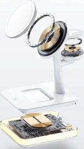 Ładowarka Kaku ECONOMY* BEZPRZEWODOWA ŁADOWARKA MAGNETYCZNA 30W 3W1 DO TELEFONU 7