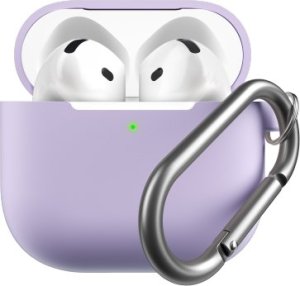 KeyBudz Elevate Keychain - silikonowe etui ochronne do AirPods 4 gen. (lavender) 1