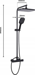 Zestaw prysznicowy natrysk bateria z deszczownicą słuchawka wąż do kabiny 3