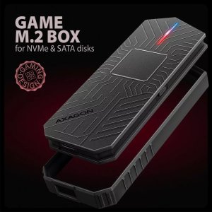 Axagon EEM2-GAM, USB-C 10Gbps - NVMe & SATA SSD GAME M.2 box, bezroubkov Obudowa SSD Czarny 3