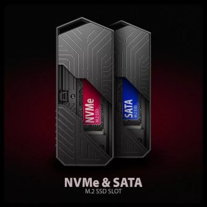 Axagon EEM2-GAM, USB-C 10Gbps - NVMe & SATA SSD GAME M.2 box, bezroubkov Obudowa SSD Czarny 6