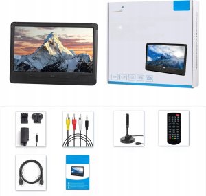 August Przenośny telewizor HD 10"odtwarzacz DVD DA383-DVB-T2 Mini LCD TV 7