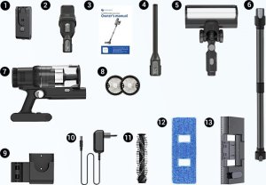 Proscenic P11 Odkurzacz mop bezprzewodowy akumulatorowy 550 W 60 min nowy 6