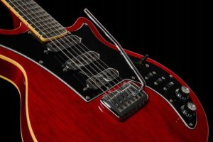 Harley Benton BM-75 Trans Red Deluxe Gitara Elektryczna AlNiCo Tremolo Nowa 3