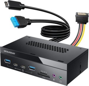 Czytnik Graugear Wielofunkcyjny panel przedni do zatoki 5,25 ” z HUB-em USB i czytnikiem kart 1
