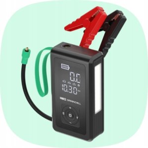 Greencell PowerBoost Air / Rozrusznik / Powerbank do samochodu z kompresorem 8000mAh 1000A Urządzenie rozruchowe 9