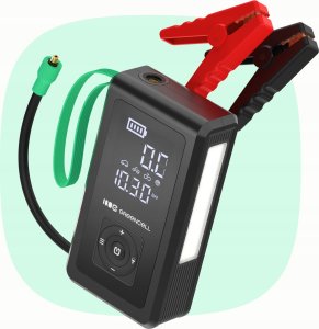 Greencell PowerBoost Air / Rozrusznik / Powerbank do samochodu z kompresorem 8000mAh 1000A Urządzenie rozruchowe 10