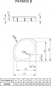 Kabina PREMIUM PLUS B 90*90*190 przejrzyste chrom 14
