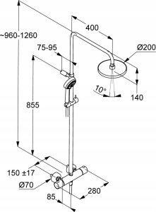 Kludi Logo Dual Shower System Z Termostatem, 3S 2