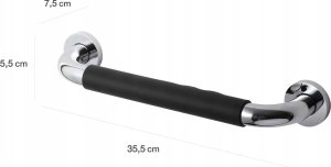 Uchwyt łazienkowy prosty 30 / chrom / antypoślizg. nakładka czarna 3