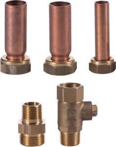 Uniwersalny zestaw zaworów kątowych do kotłów gazowych z filtrami Z-KIT-13-U (DWZ)dedykowany tylko do kotła BAXI 1F w pakiecie z zasobnikiem - ( 1xzawór kątowy 3/4`` wbudowany filtr, 1 x zawór kątowy 1/2`` z półśrubunkiem wbudowany filtr, 2 x zawór kątowy 3