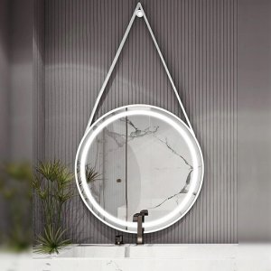 Lustro Okrągłe Fi 75 Na Pasku Belt White 3