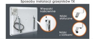 Elektryczny grzejnik konwektorowy TX - 2500 W IP20 wym. 890 x 450 x 80 17