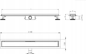 Odpływ liniowy DUO do zabudowy 2 w 1 czarny matowy - 600 4