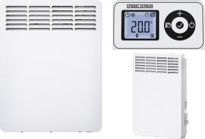 Grzejnik Stiebel Eltron CWM 500 P - Konwektor wiszący 0,5 kW, programowalny tygodniowy panel ster. LCD, 4 tryby pracy, funkcja wykrywania otwartego okna, możliwość blokady, przewód przyłączeniowy z wtyczką 5