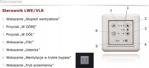 Rekuperator Decentralny VLR 70L Trend EU, wydajność 20/30/40/49/70 m3/h 15