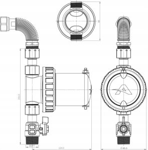 Filtr magnetyczny MagnaCleanse Atom2 + elastyczny wąż 3/4 GW 2