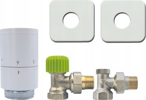 Termostatyczny zestaw instalacyjny BASE wersja kątowa, GW 1/2” / GZ 1/2”, głowica termostatyczna BASE (Gwint: M30x1,5) 1