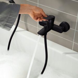 Rebris E - Jednouchwytowa bateria wannowa natynkowa; czarny mat 3