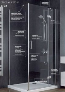 Besco VIVA kabina prostokątna przejrzyste szkło 100 x 80 x 195 lewa 4