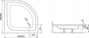 Obudowa brodzika 80x80x12 - wys. 23 cm PAKO 3