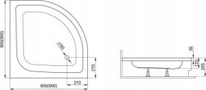 Brodzik pod obudowę 80x80x12 PAKO 3