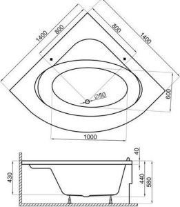 Wanna symetryczna 140x140 STANDARD 4