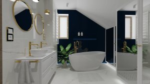 Bateria umywalkowa podtynkowa Y złoty (GL) 13