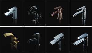 Bateria umywalkowa podtynkowa Y złoty (GL) 6