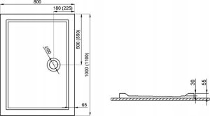 Brodzik posadzkowy 120x80x3x5,5 GOLIAT 13