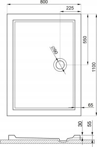 Brodzik posadzkowy 110x80x3x5,5 GOLIAT 4