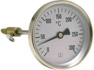 Termometr bimetaliczny do pomiaru temperatury spalin RT 80, fi80 mm, L 150 mm, 0÷300°C, ax, kl. 2 1