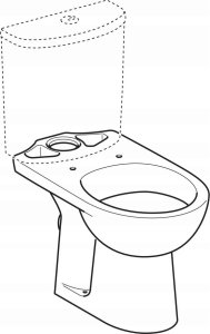 Geberit Selnova Stojąca miska WC do spłuczki nasadzanej, lejowa, B36cm, H39cm, T67cm, odpływ pionowy 2