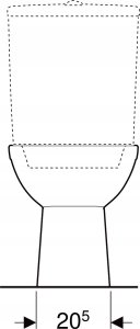 Geberit Selnova Stojąca miska WC do spłuczki nasadzanej, lejowa, B36cm, H39cm, T67cm, odpływ pionowy 4