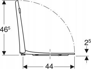 Deska sedesowa Geberit Selnova Comfort Deska sedesowa, dla niepełnosprawnych, mocowanie od góry, zachodząca pokrywa deski sedesowej 6