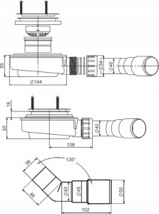 Brodzik Kyntos F 130x90 cemento 4