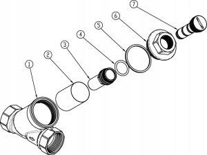 Filtr skośny siatkowy z magnesem, nakrętno-nakrętny, DN20, G3/4 4