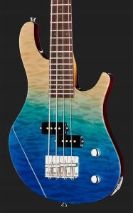 FLIGHT Flight Mini Bass Gitara Elektryczna Minibas Solid Body Transparent Blue 3
