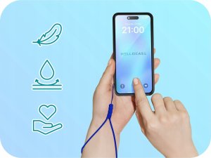 Hello Case Smycz Zawieszka Smyczka Krótka do Telefonu Nadgarstek Silikonowa Kobaltowa 4
